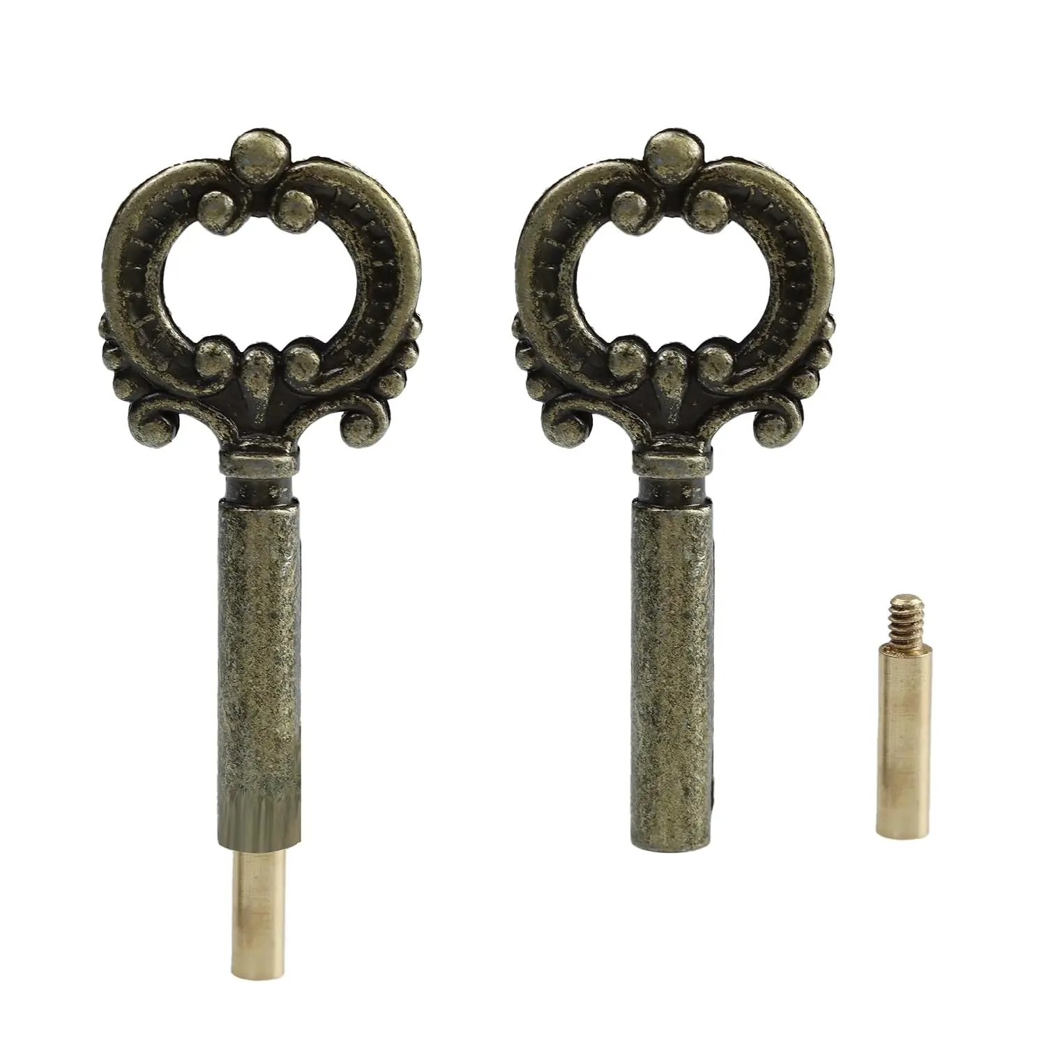 2 count Lamp Turn Knob, Antique Brass /Off  Key for Table & Floor Lamps, Metal  Socket Knob with 1/2" Extension,  Light Fixture Decor