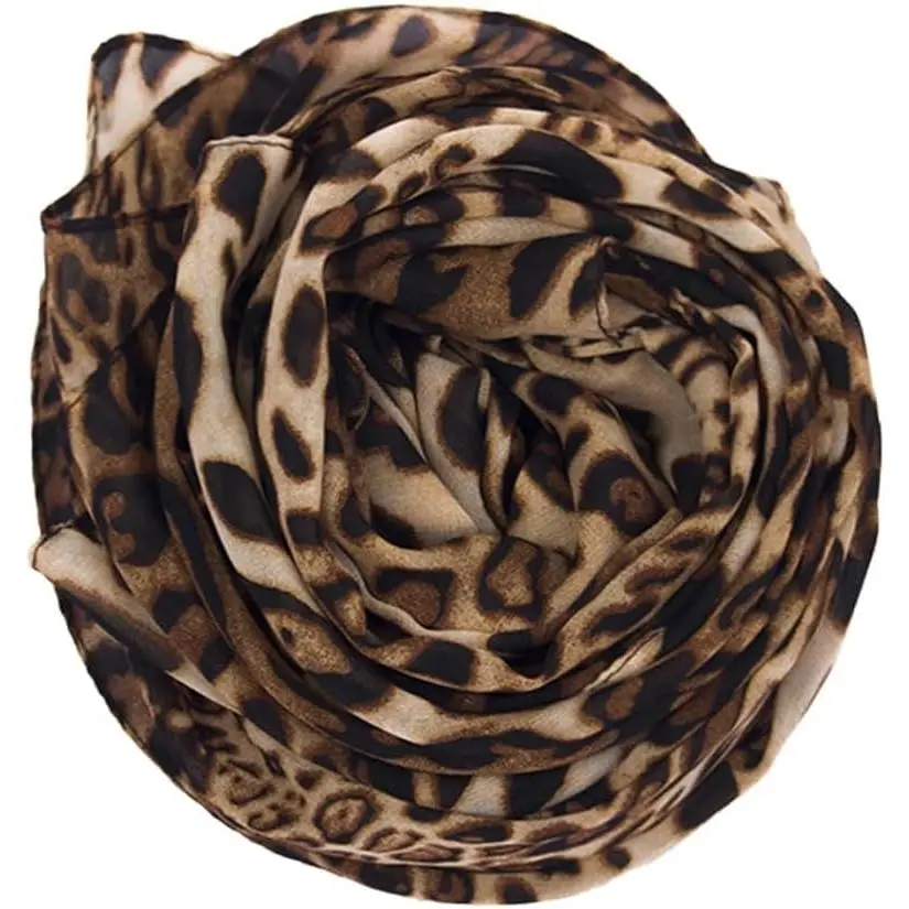 Leopard Print-Shawl-Scarf for Womens - Lightweight--Sunscreen Scarve