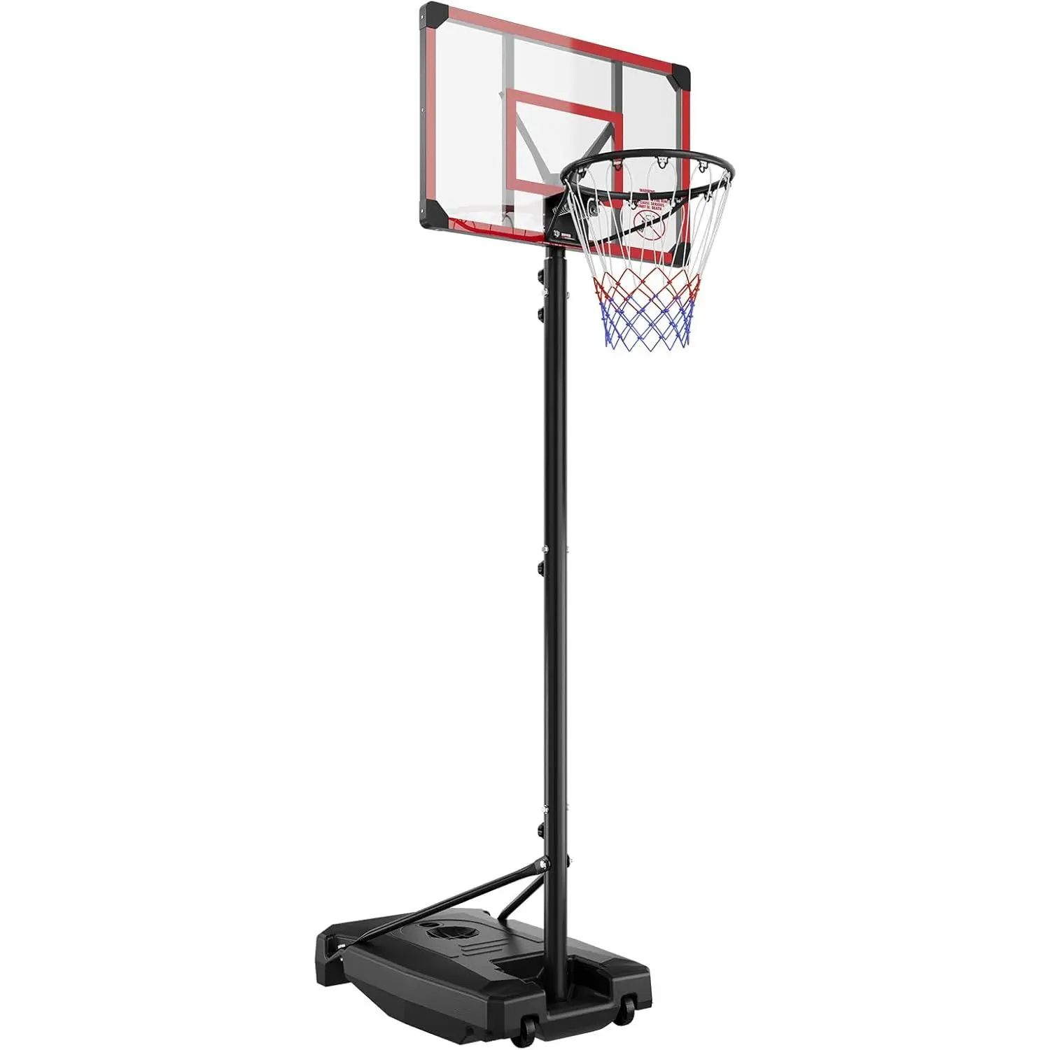 Basketball Hoop Outdoor with 33" PC Backboard, 5.3-8.5 FT Height Adjustable Portable Basketball with Hoops & Goals, Fillable Stable Base & Mobility Wheels, Weather Resistant Outdoor Basketball System for Backyard, Driveway, Court & Indoor Play