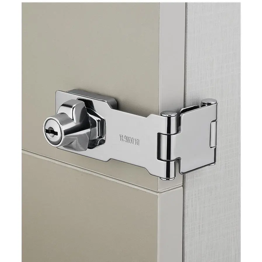 Punch Free Lock Latch with Keys, Cabinet Drawer Fridge Freezer Lock, Security Door Bolt Buckle Lock