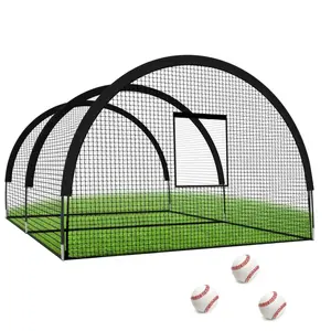 [fathers day gift]33Ft Baseball Batting Cage, Baseball Training Equipment Netting Cages, With Frame & Net -  Ideal for Baseball, Softball, Golf - Great for Backyard or Field Training