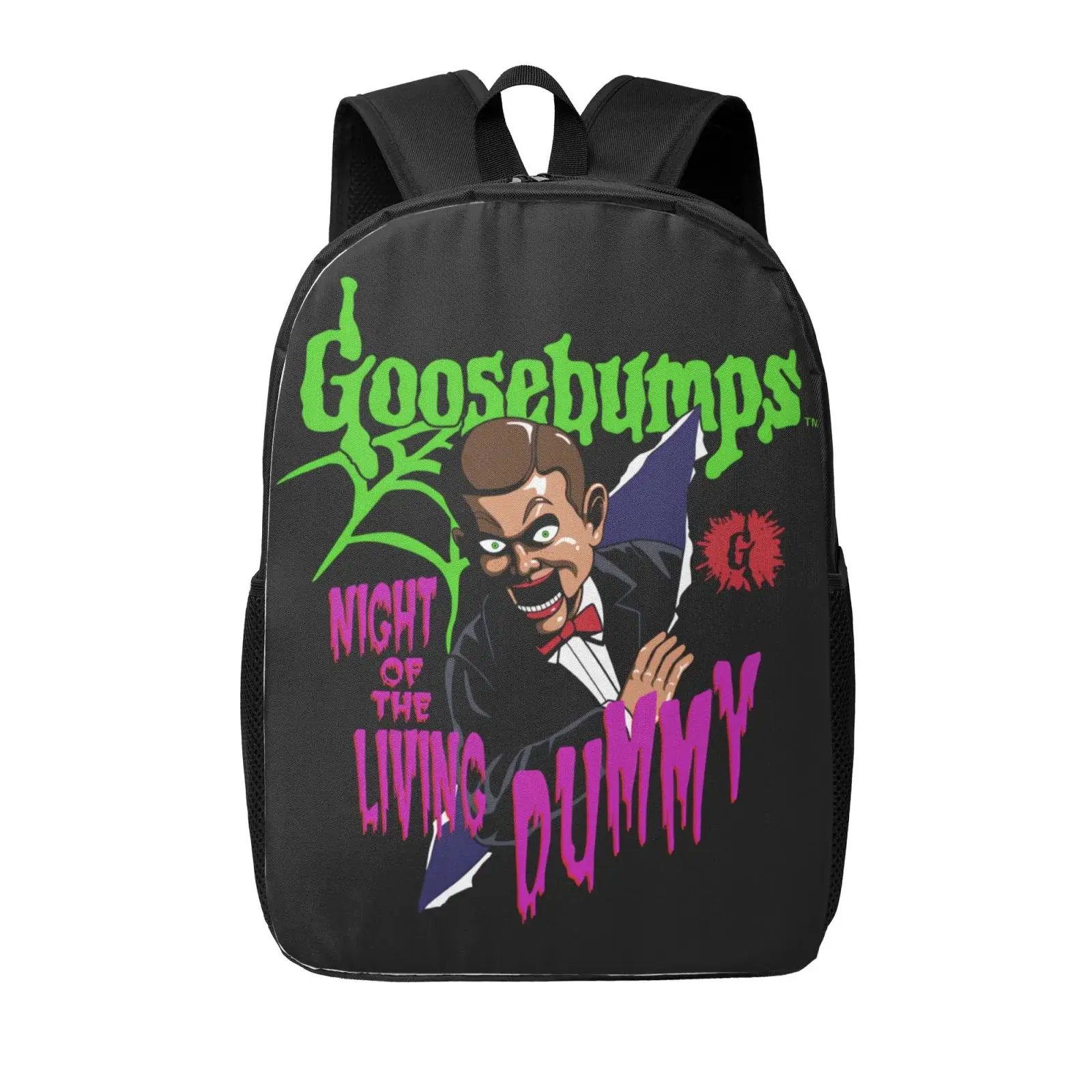 Goosebumps horror print lightweight school bag - adjustable shoulder straps, retro design, suitable for daily commuting or school