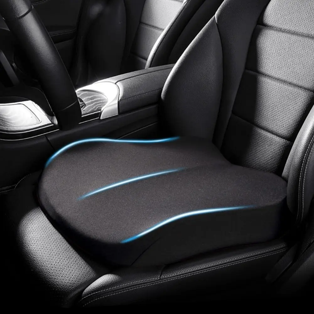 Soft Memory Foam Seat Cushion Comfort Coccyx Pad for Office Car Home Wheelchair Black Washable Cover with Carry Handle High-Density Support 18.5"x16.5"x3.14" Firm Support for Full Body Comfort, Multiple Seats, Car Seat