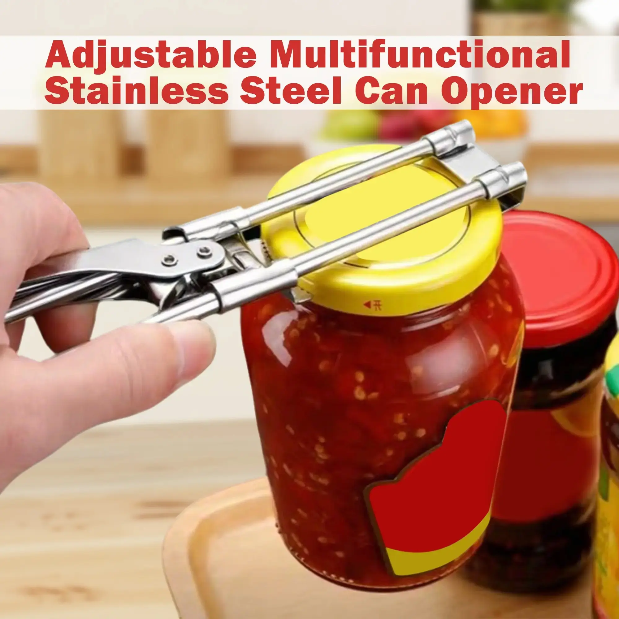 Easy Twist Jar Opener | Stainless Steel Lid Gripper for Seniors, Weak Hands, Arthritis, Kitchen Bottles & Jars