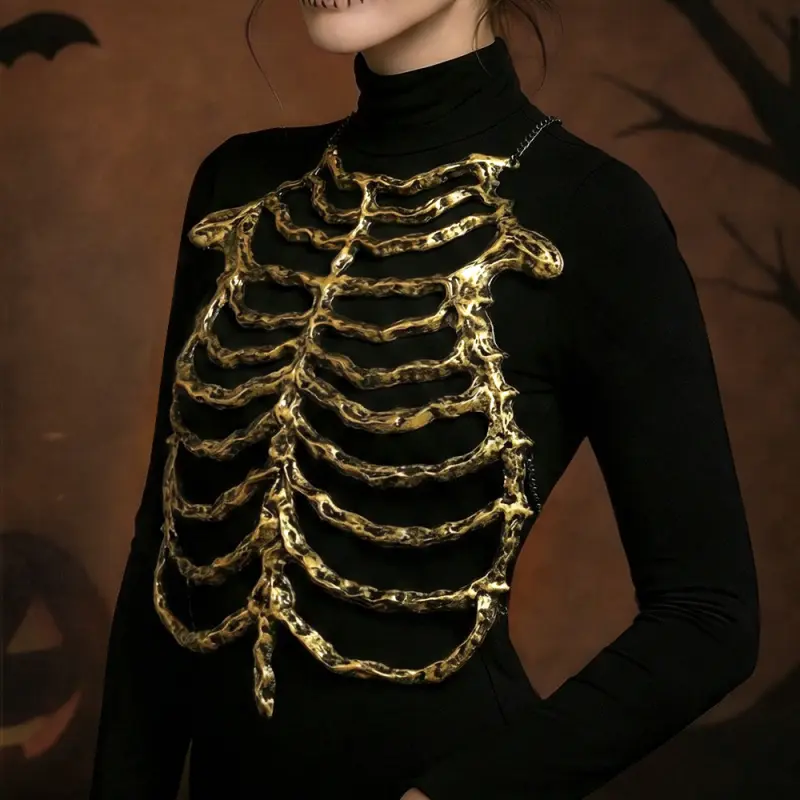 Halloween skeleton hollow-out costume cosplay skeleton performance party dress-up props Wearable Skeleton Costume