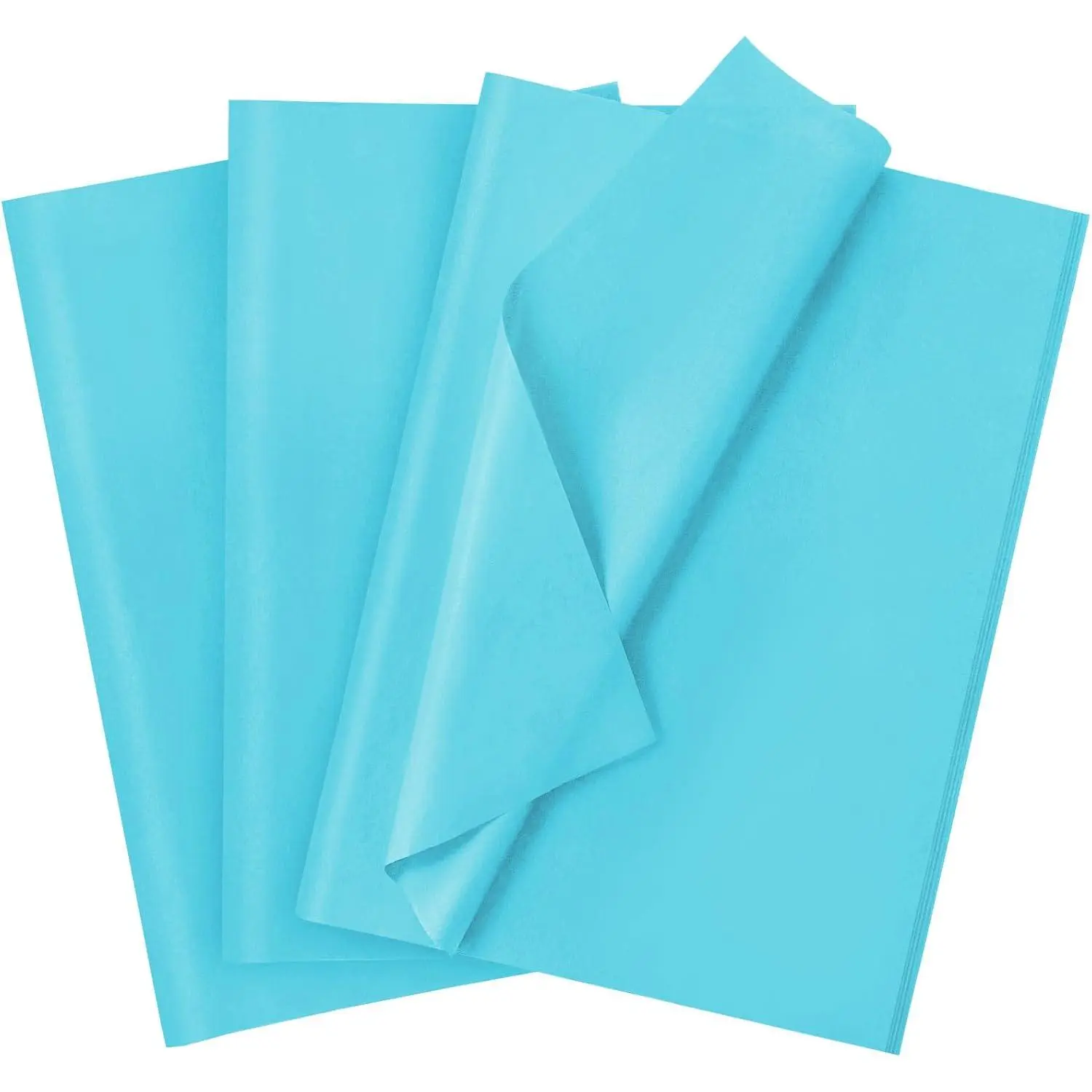 Light Blue Pulp Tissue Paper (120 Sheets, 14x20 in) - Transparent, Modern, Flexible Decorative Bulk Wrapping Paper for Gift Bags, Birthdays, DIY Crafts