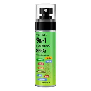Yuitikue 9-In-1 Curling Spray, Moisturizing Anti-Dry, Enhances Elasticity & Shine, Strong Hold, Natural Volume, 9 Natural Essences, 100ML