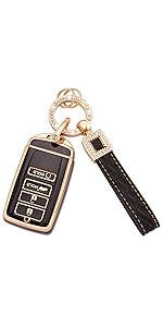 for Acura Keychain Bling Gold White Key Fob Cover Soft TPU Full Protection Smart Key Fob Case Fit for Acura CDX RDX RLX TLX TLX-L ILX NSX 4 Buttons Remote Smart Key Protector (R-ACU-W) for Acura Keychain Bling Gold White Key Fob Cover Soft TPU Full Protection Smart Key Fob Case Fit for Acura CDX RDX RLX TLX TLX-L ILX NSX 4 Buttons Remote Smart Key Protector (R-ACU-W)