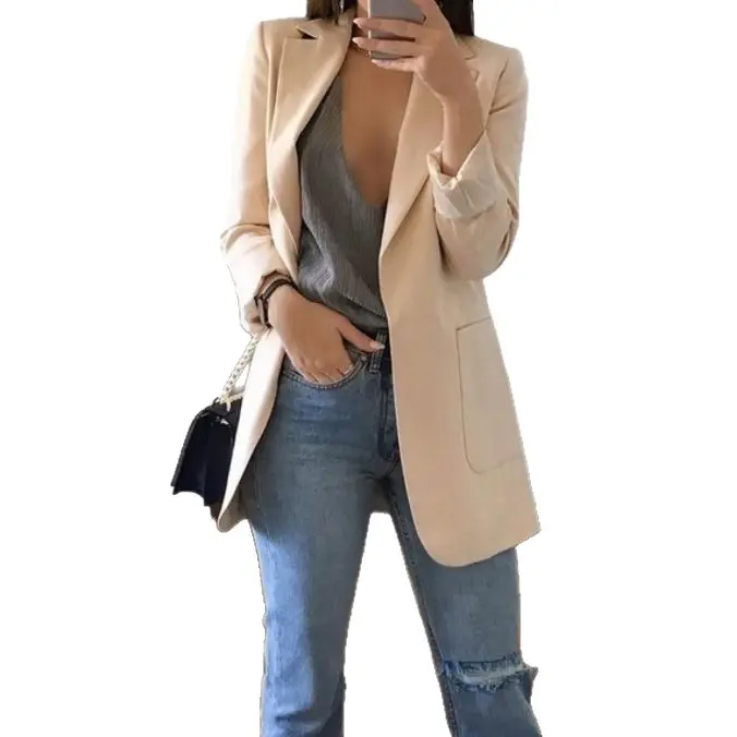 Fashion Slim Fit Cardigan, Elegant Blazer Coat for Women, Commuter Style, Perfect for Office Wear, Stylish and Comfortable Outerwear plus size tops