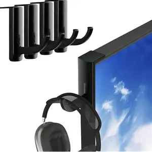 1pc Monitor Hook Headphone Holder, Monitor Stand with Adhesive Hooks, Black and White, No Power Required, Utility Hooks