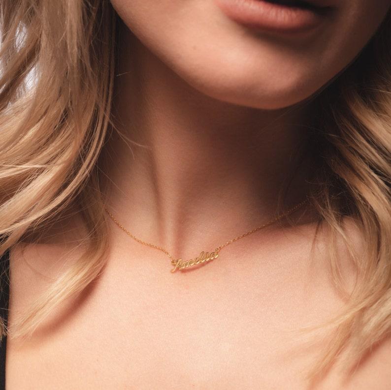 AS071 Dainty Name Necklace Personalized Jewelry Gift for Her Personalized Gift for Mom