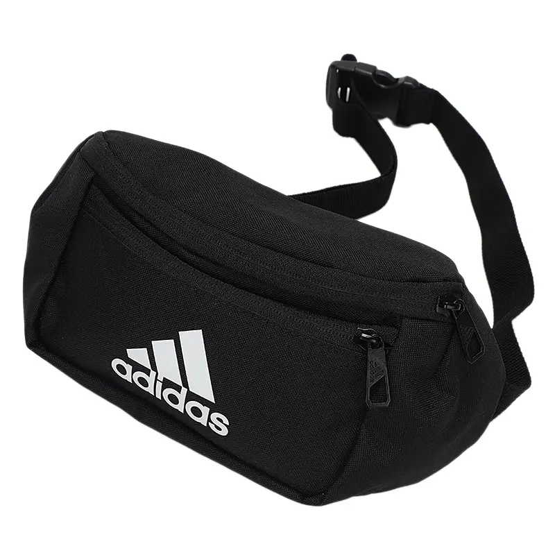 Adidas Fashionable Zippered Crossbody Waist Bag for Men and Women – Polyester, Black