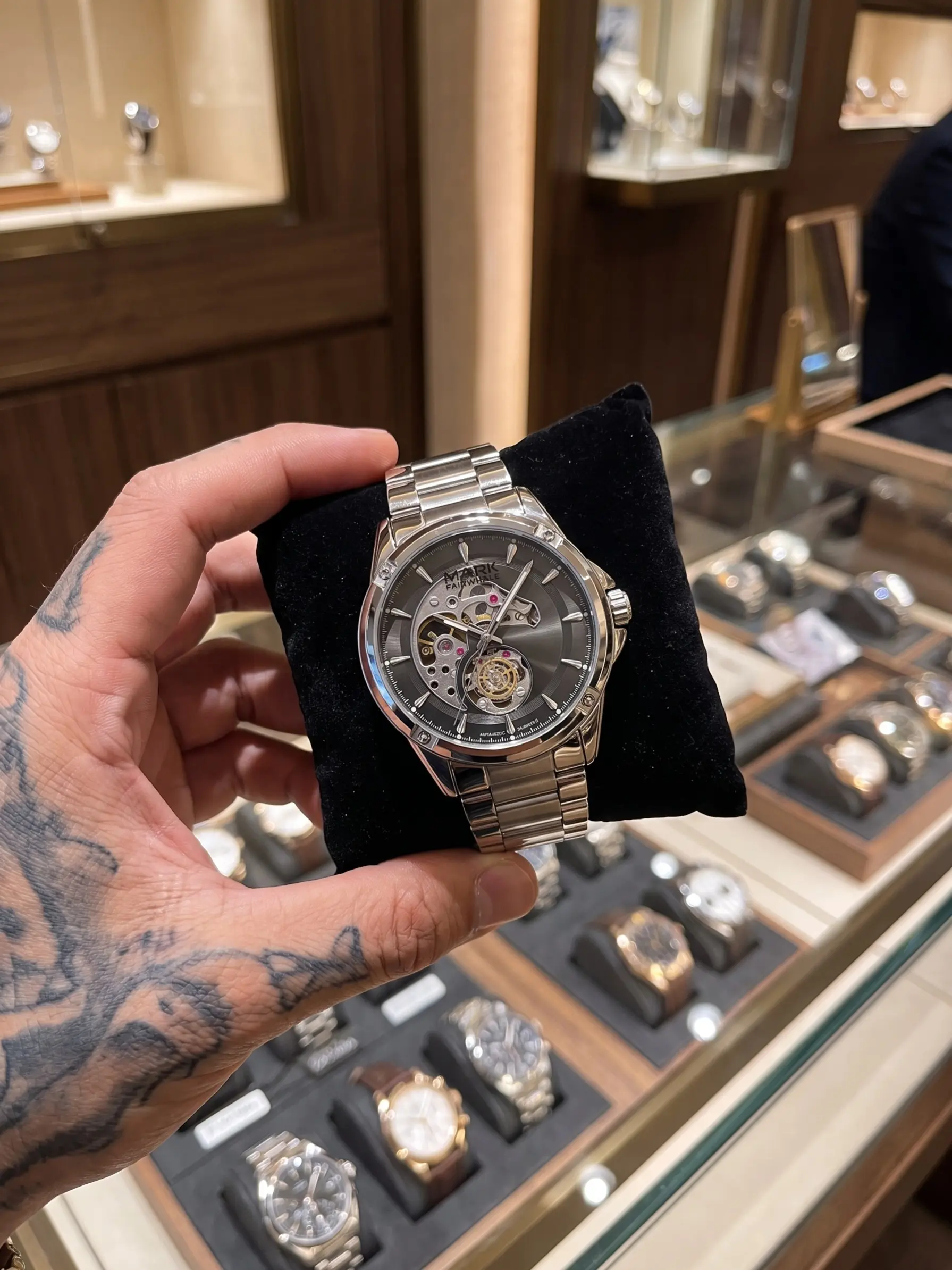 Mark Fairwahle Men's Automatic Mechanical Watch, Waterproof Luminescent Horse Year Limited Edition, Dual-Sided Cutout Design, Fw-6033