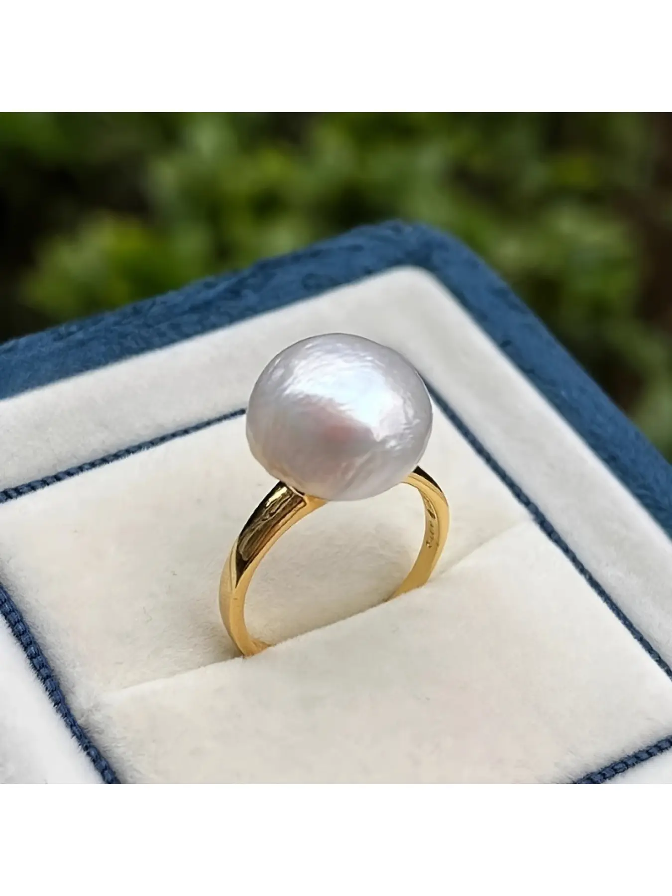 Large Baroque Pearl Ring Natural Freshwater Pearl Adjustable Ring Gold Statement Ring Elegant Jewelry Birthday Gift for Women
