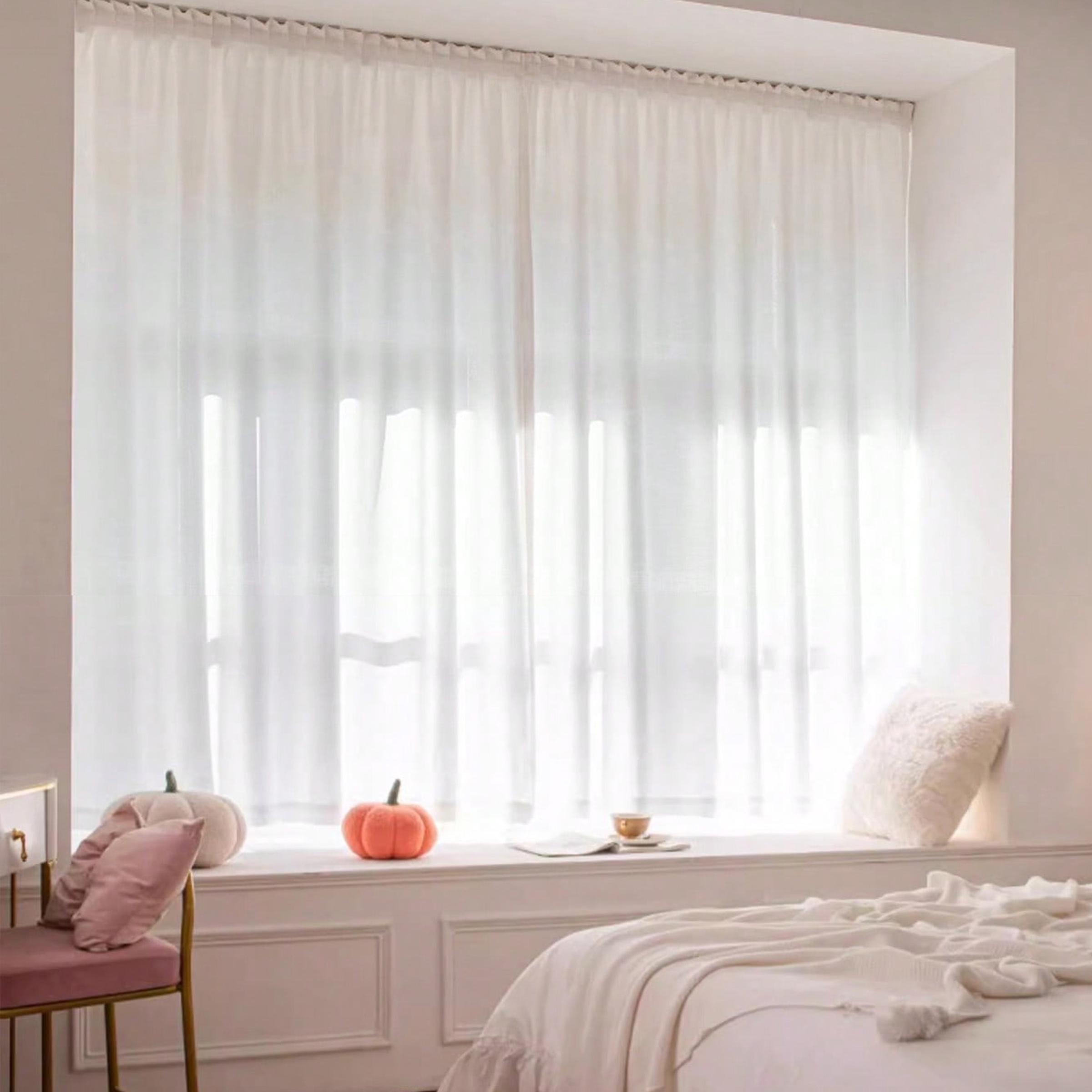 Self Adhesive Curtain, 1 Count Solid Color Blackout Curtain, Magic Paste Window Curtain, Home Decor for Living Room Bedroom Kitchen, Room Decoration