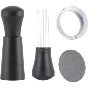 54mm WDT Tool Espresso Accessories Kit,Dosing Funnel and Puck Screen Set,Espresso Stirrer Distribution Tool,Espresso Whisk for espresso tools