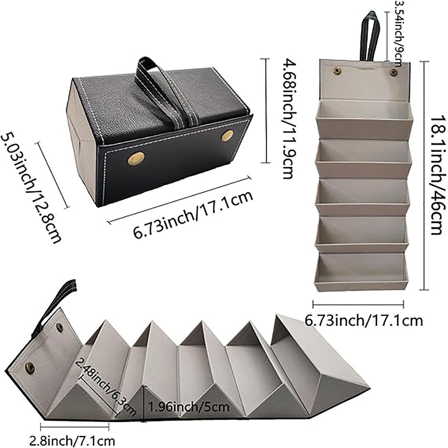 Glasses storage box, multi-compartment sunglasses case, foldable, multi-layer, large-capacity portable glasses case, Portable Sunglasses Organizer