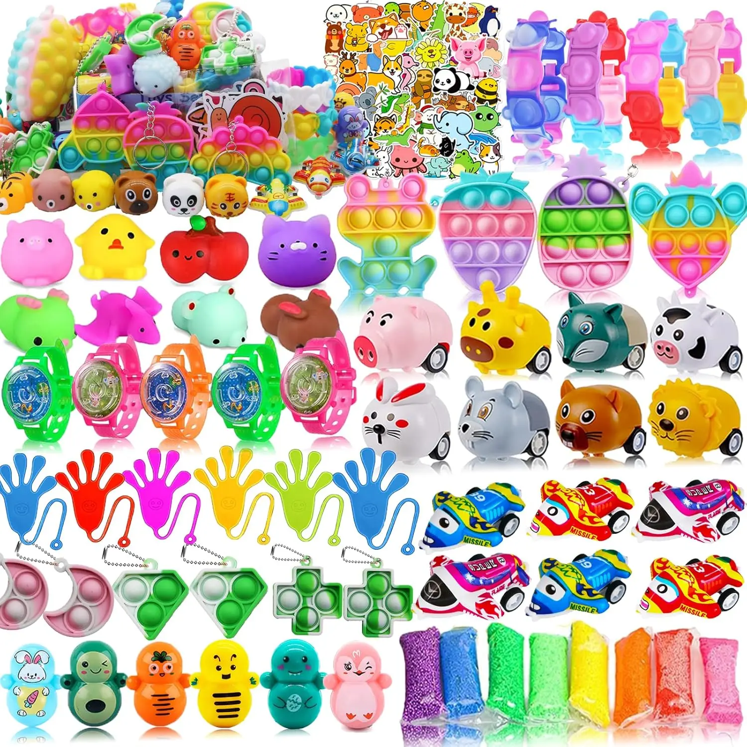 126 Pcs Pop Party Favors for Kids, Treasure Box Toys for Classroom Prizes, Pinata Stuffers, Goodie Bag Filler, Treasure Chest, Carnival Bulk Small Toys, Easter Basket Egg Fillersfidget toys