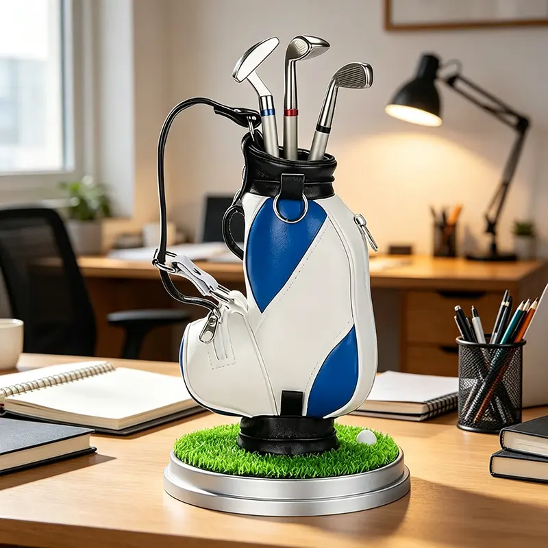Golf-Themed Pen Holder Set - Creative Design, Colorful Desk Accessory, Unisex Sports Fan Gift, Perfect Holidays Present for Office Workers, Perfect Gift
