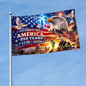 U.S. Semiquincentennial Commemorative Flag (1776-2026) - 3x5 ft Lightweight Decoration Flag, Single-Sided Porch Banner with Crisp Print, Patriotic 250-Year Freedom Tribute for Indoor/Outdoor Sports & Outdoor Display