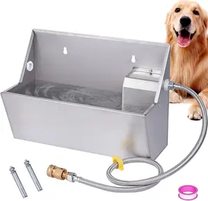 Automatic Dog Waterer Auto Fill Dog Water Bowl Dispenser 2.1 Gal Outdoor Livestock Water Trough Drinking Feeder for Large Breed Dogs Horse Chicken Poultry Farm Animal