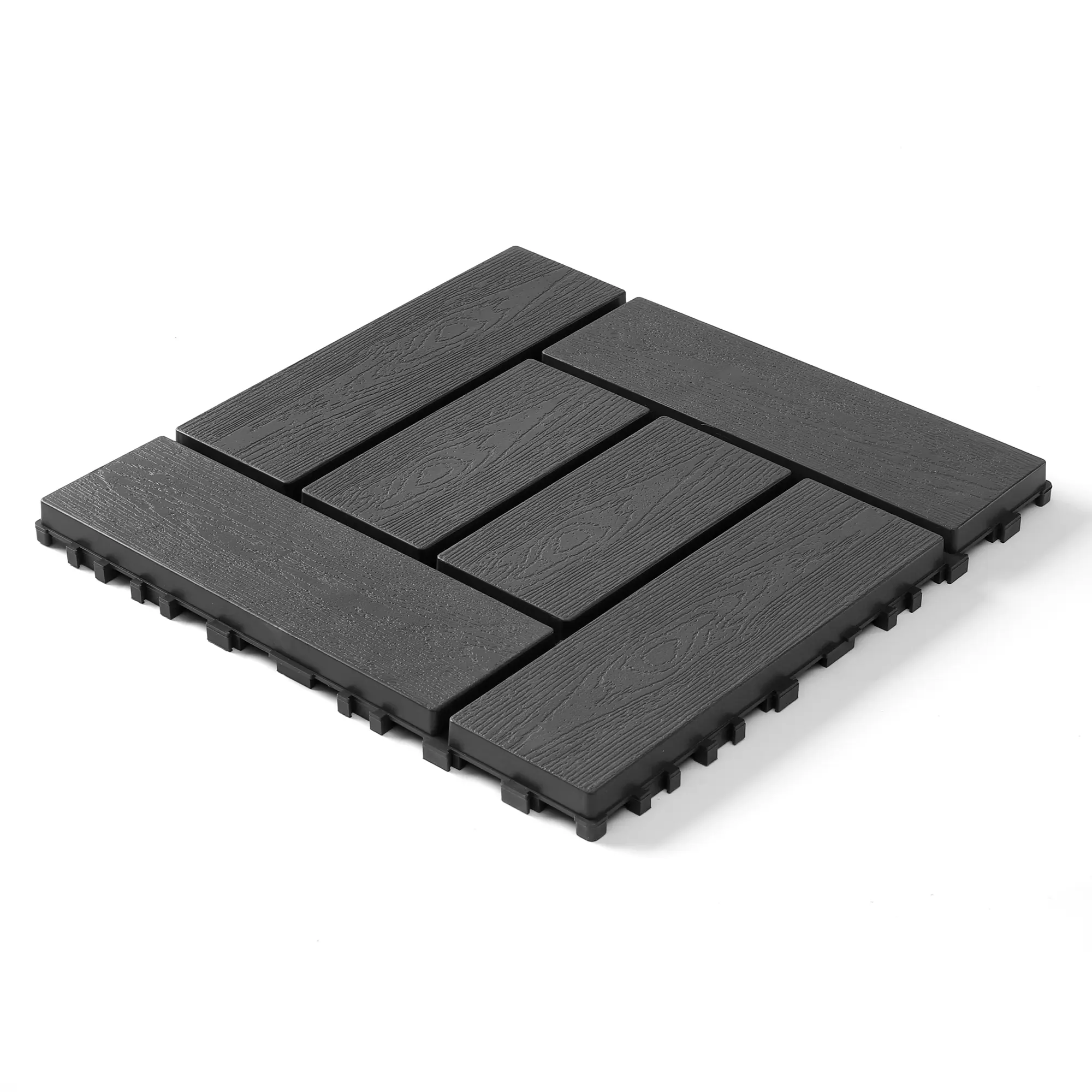 Nokaa 12x12 Inch Interlocking Deck Tiles, 44-Pack Grey Polypropylene Modular Flooring, DIY Snap-Together Patio & Balcony Tiles, Indoor Outdoor Courtyard Bathroom Flooring, Easy Install Garden Decking, Multiple Options