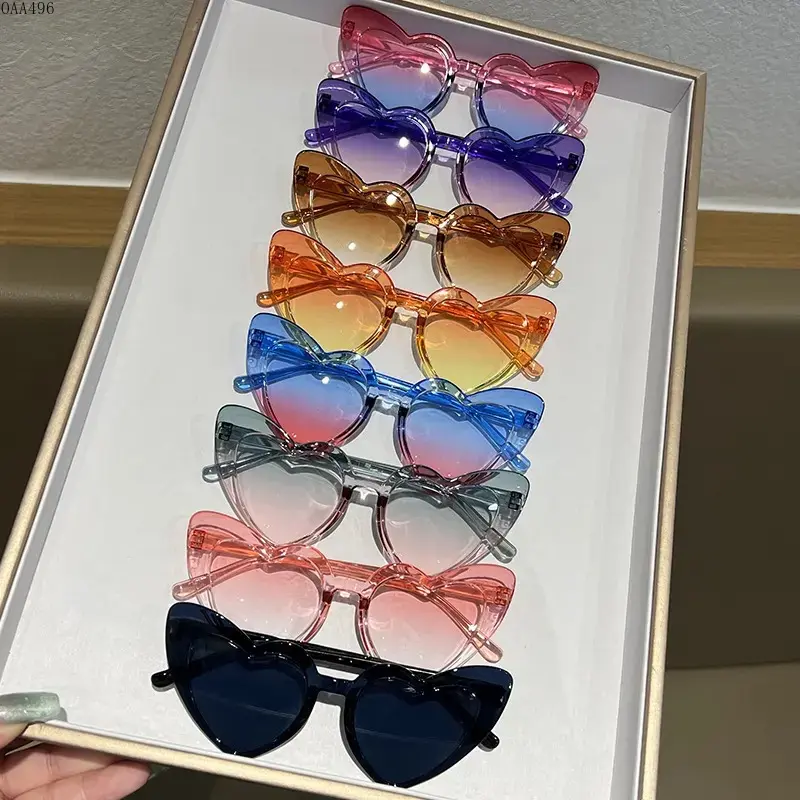 Kids Heart Shaped Sunglasses, Lightweight Flexible Frames With UV Protection Lens, Cute Fashion Eyewear for Girls and Boys, Birthday Parties, Festivals and Daily Outfits