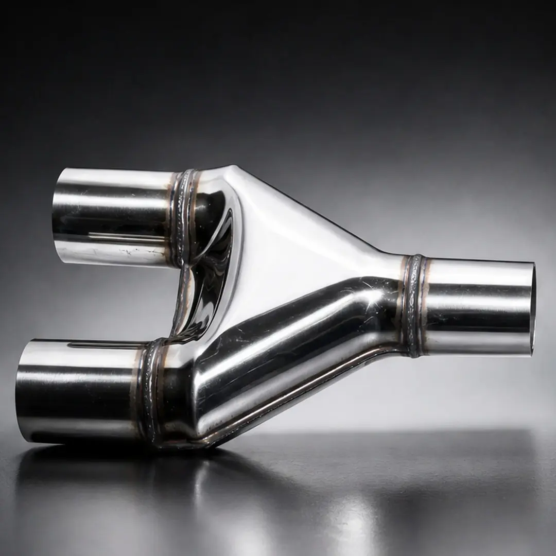 ARCH T201 Stainless Steel Y-Pipe Exhaust Adapter 2.5 Inch Dual Inlet to Single Outlet 12.59" Length Corrosion Resistant Tail Pipe Connector for Automotive Exhaust System Modification and Repair Steel Gray, Steel Gray Color Options