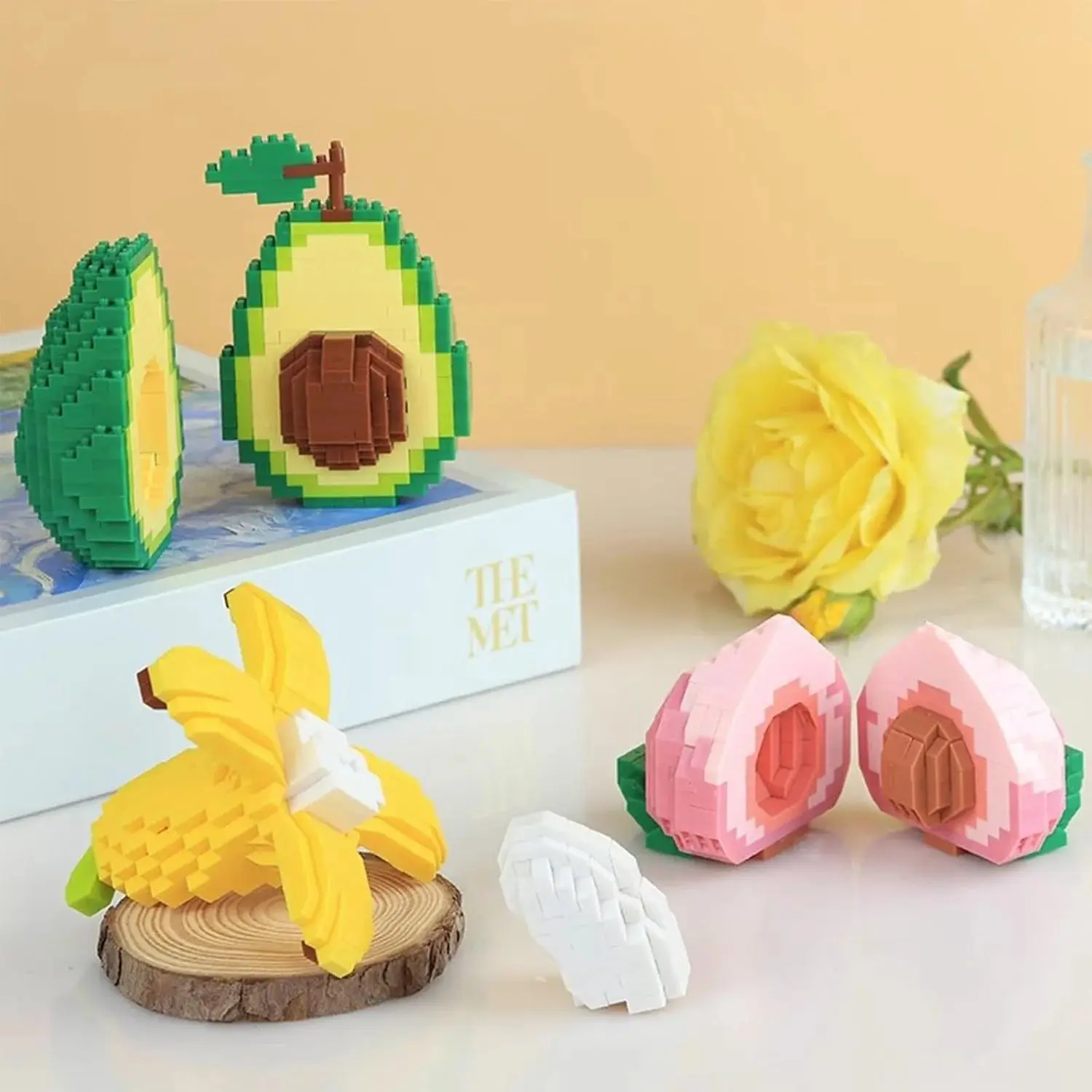 ABS Plastic Fruit-Themed Micro Building Block Toys, Creative 3D DIY Mini Micro Blocks Set, Cute Decor Gift for Kids