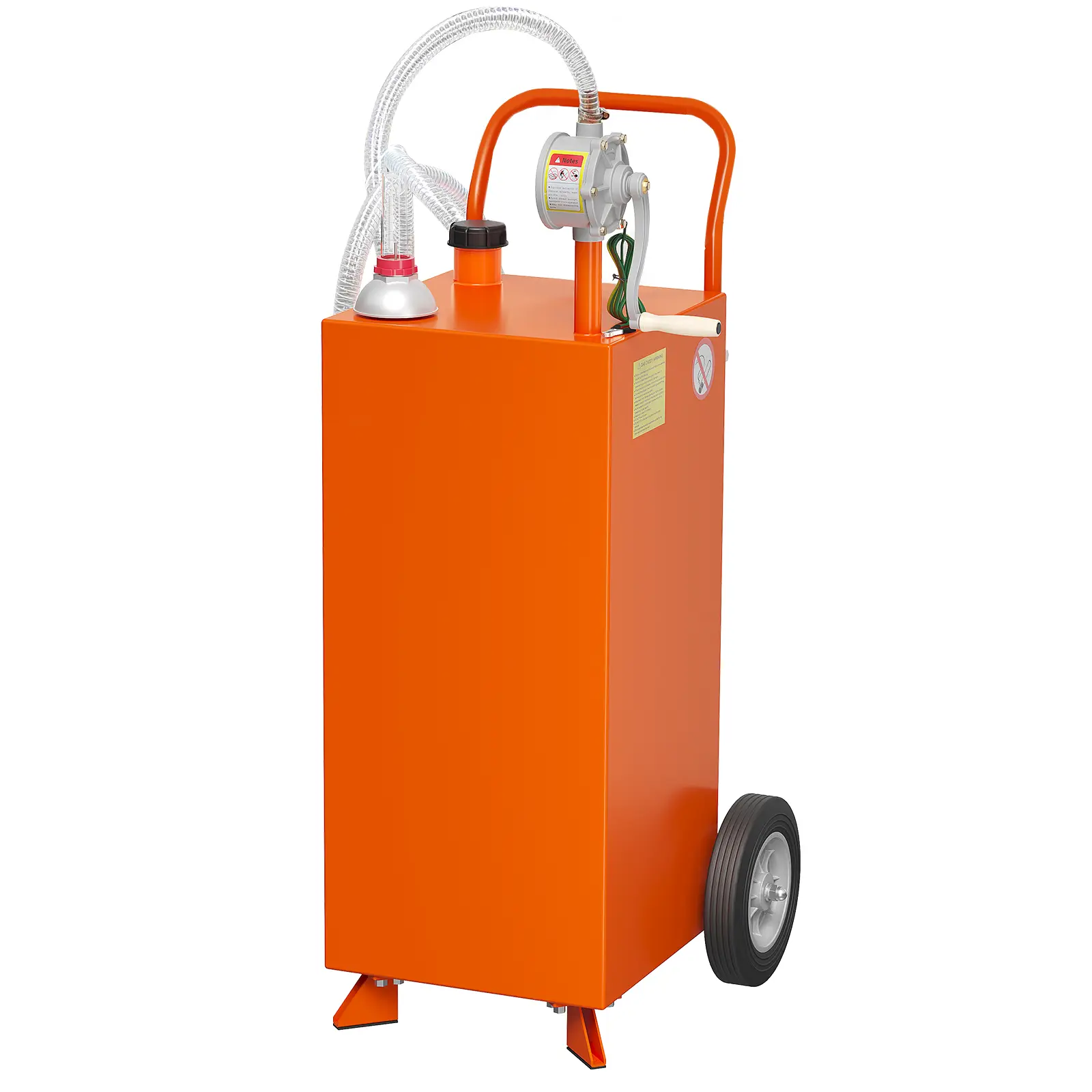 Heavy Duty Portable Fuel Caddy with Manual Transfer Pump – 30/35/50 Gallon Steel Gas & Fuel Storage Tank – Includes No-Kink Hose and Fuel Nozzle – Ideal for Cars, Lawn Mowers, ATVs, Boats, and Outdoor Equipment