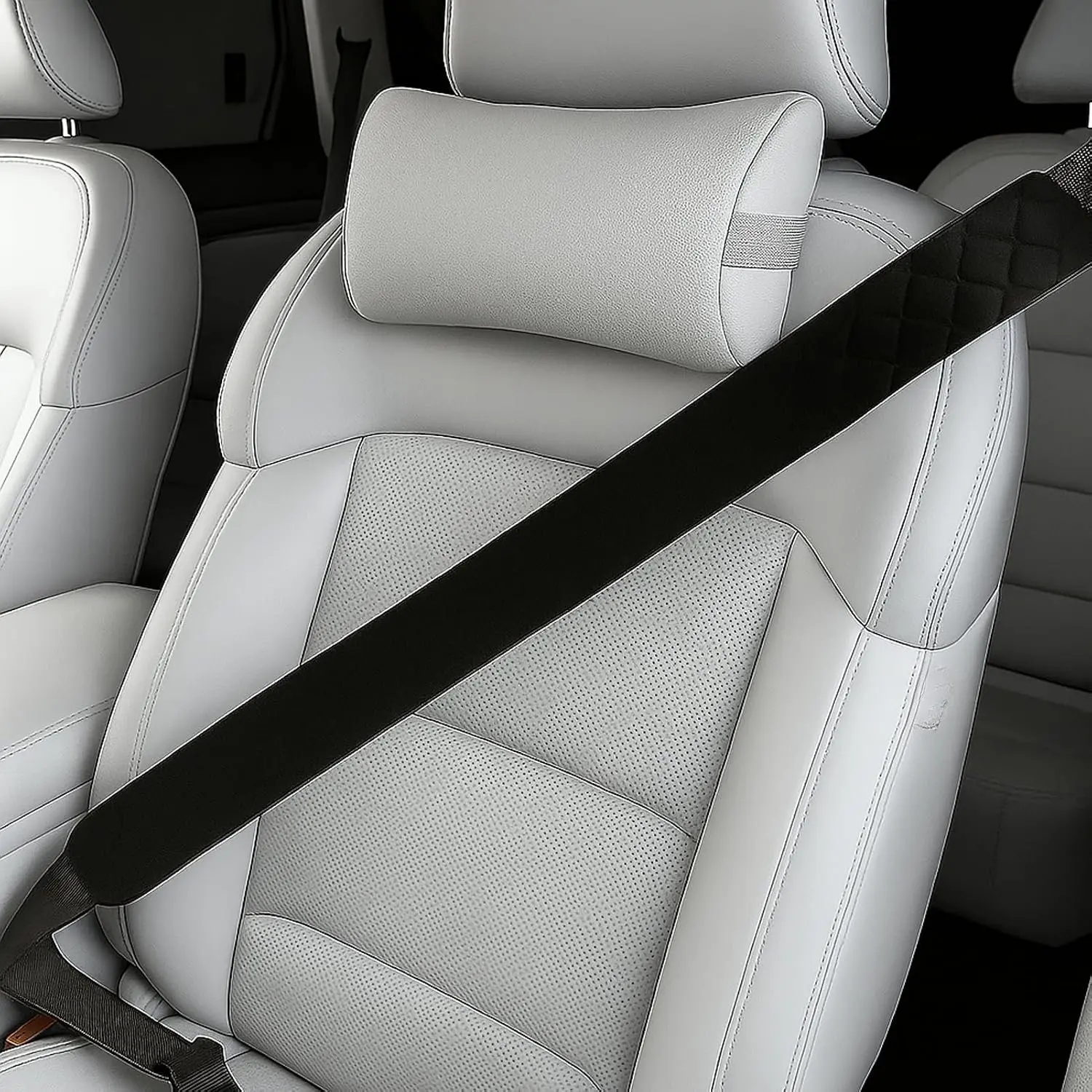 25.5 Inch Extra Long  Seat Belt Covers, Soft and Comfortable Harness Pad for Adults and , Long-lasting Fabric Material Easy to Install  Fit for   SUV (Black, 25.5in 1pack)