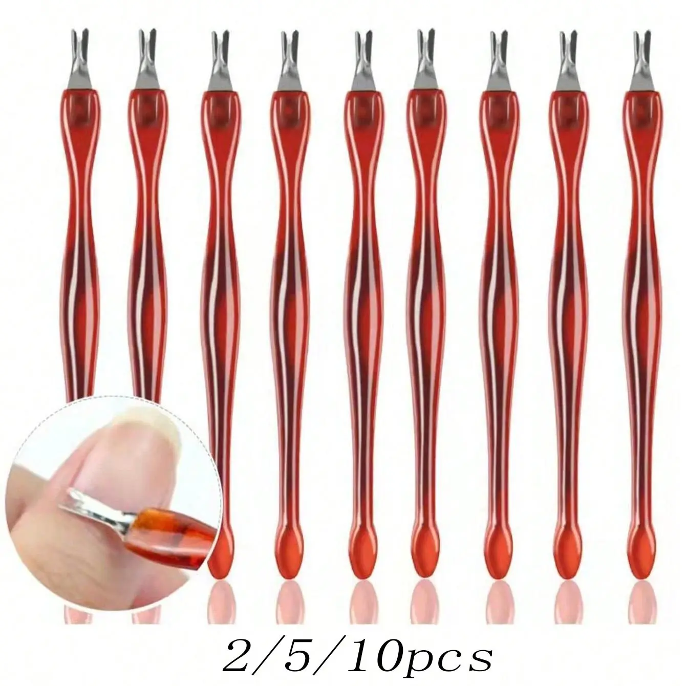 Stainless Steel Cuticle Trimmer, 2/5/10pcs Random Color Nail Care Set, Comfortable Handles Cuticle Pusher, Manicure & Pedicure Tool for Home & Salon Use, Nail Care Tools, Pedicure Kit