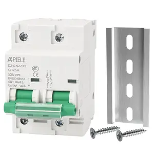 Miniature Circuit Breakers DC 500V 125Amp 2Pole Circuit Breaker for Solar Photovoltaic Systems, DIN Rail Mount High Current DC Disconnect Switch
