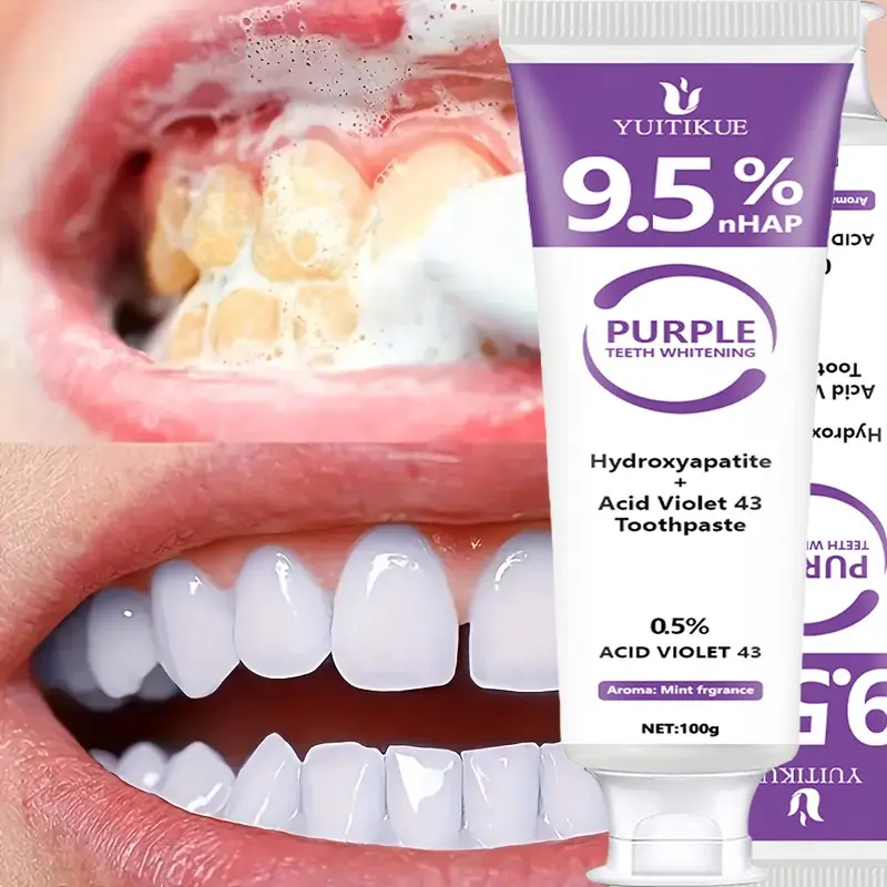 Yuitikue 9.5% Nhap Corrector Toothpaste, 100g, Teeth Brightening, Tooth Stain Remover, Enamel Repair, Gum Moisturize, Mint Fresh, Daily Oral Care