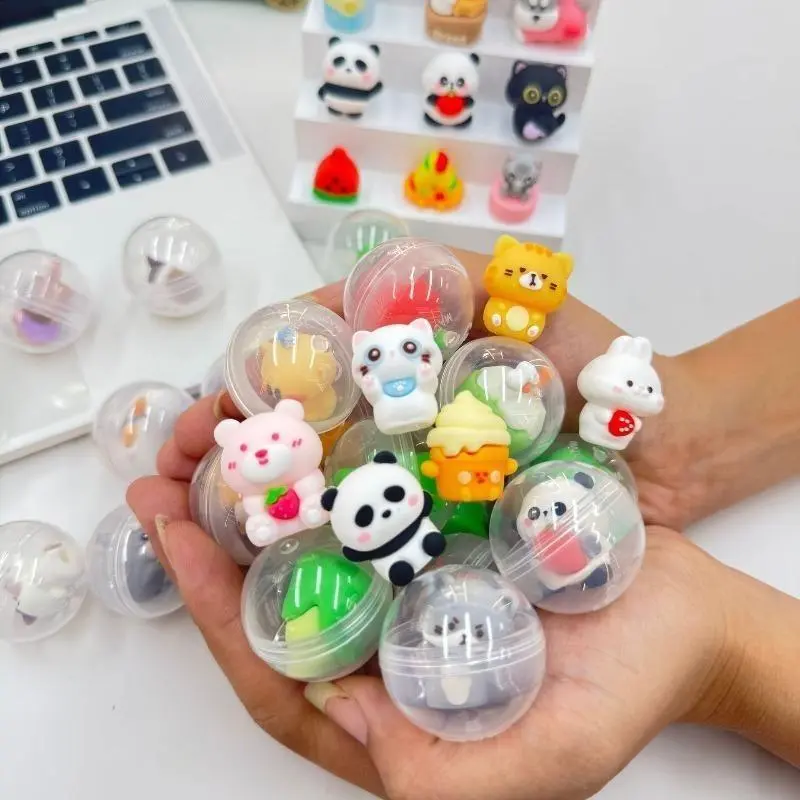50-Piece Capsule Toys, Assorted Animal & Fruit Miniature Figurine Set, Bulk Gift Items for Kids' Party Favors and Birthday Gifts, Mix & Match Favors, Assortment, Animals & Nature, Capsule Toys Miniature Figurine Toy Set