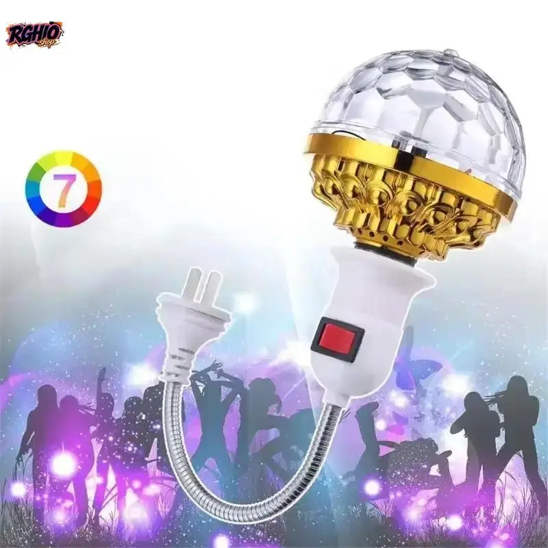 1‑Piece Energy‑Saving Beaded LED Flashing Decorative Ball Light, E27 Base AC Plug‑In Rotating Strobe Bulb for Halloween, Nightclub and Festive Home‑Decoration Occasions