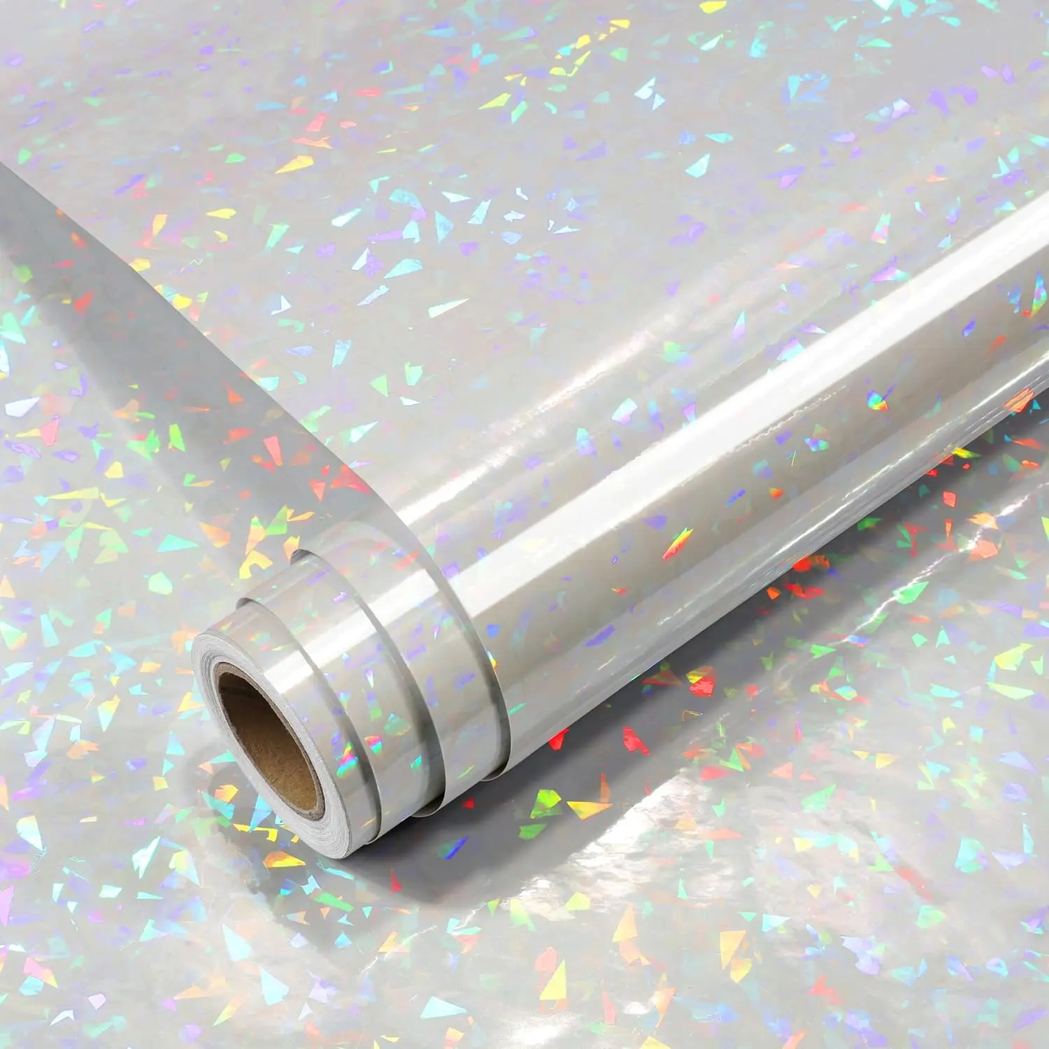 Iridescent Holographic Sticker Paper Vinyl Roll 11.8"x10ft Self-Adhesive Laminating Sheets Film  Glitter Laminating Paper for Cricut DIY Crafting, Art Projects &  Decor Accents