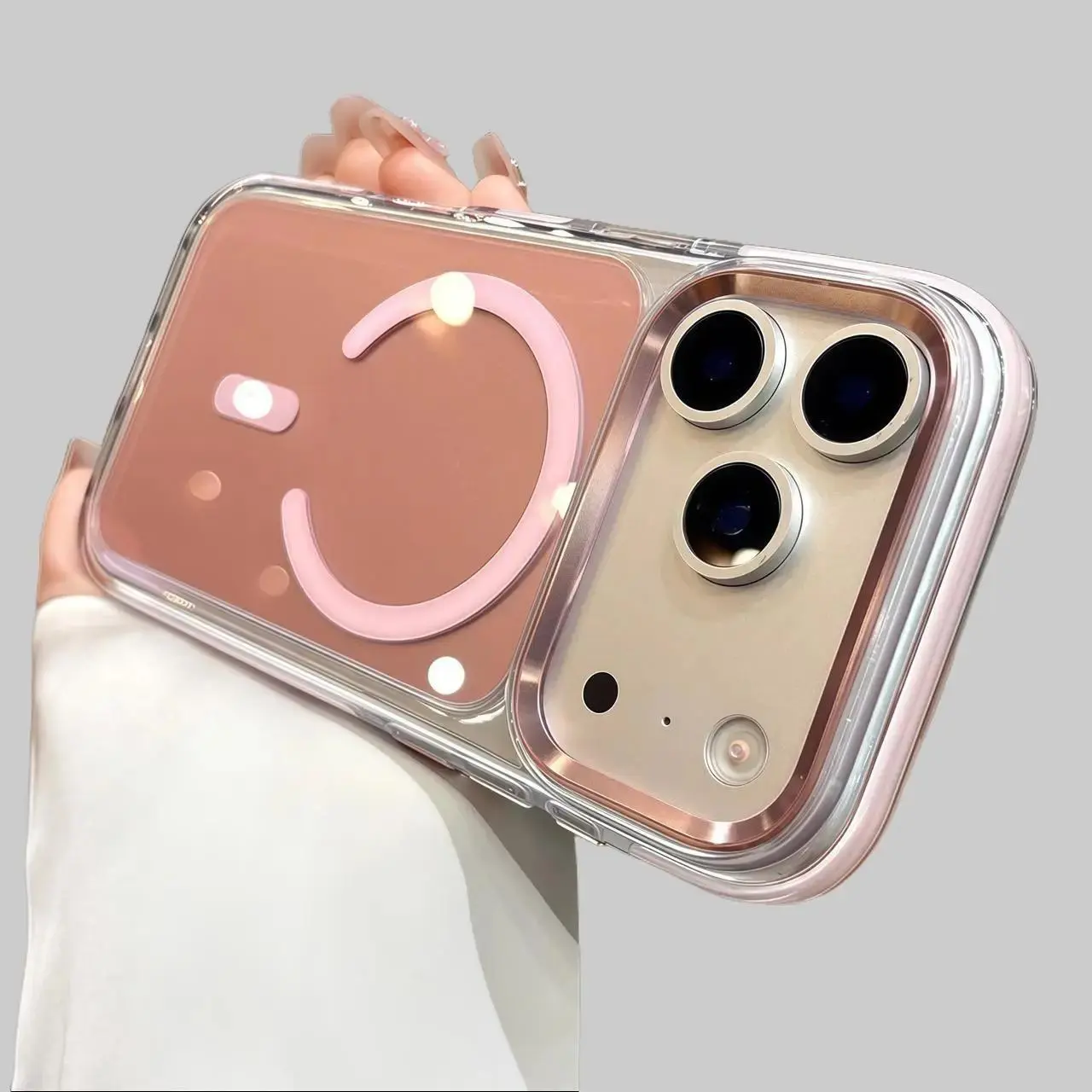 Luxurious High-End Smartphone Casing, Magnetic Hard Cellphone Case for iPhone 17 Pro Max, Shockproof Airbag, Anti-Drop, Full Lens Protection, Metal Ring, MagSafe-Compatible Handheld Accessories