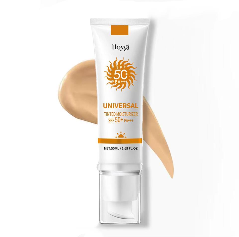 HOYGI Universal Tinted Face Moisturizer Sunscreen SPF 50 PA+++ Water Resistant Non-Greasy for All Skin Types Hydrating & Moisturizing Facial Daily Sensitive