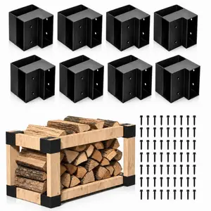 DIY Workbench Bracket Kit - 8 Pack Heavy Duty 3-Way Right Angle Steel Corner Brackets for 2x4 Lumber (Actual 1.5 x 3.5) | Build Your Custom Garage Work Table, Shelving & More