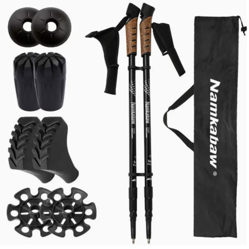 Hiking Sticks - Telescopic Climbing Double-Pole Camping Mountaineering Sticks, Lightweight Shock-Absorbing Trekking Poles with Anti-Slip Grips for Backpacking, Customizable, Multi Section, Shock Absorb