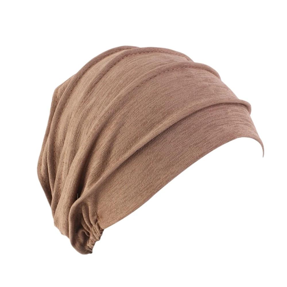 Cotton Slouch Beanie for Women Solid Color Chemo Cap Muslim Hijab Head Wrap Turban