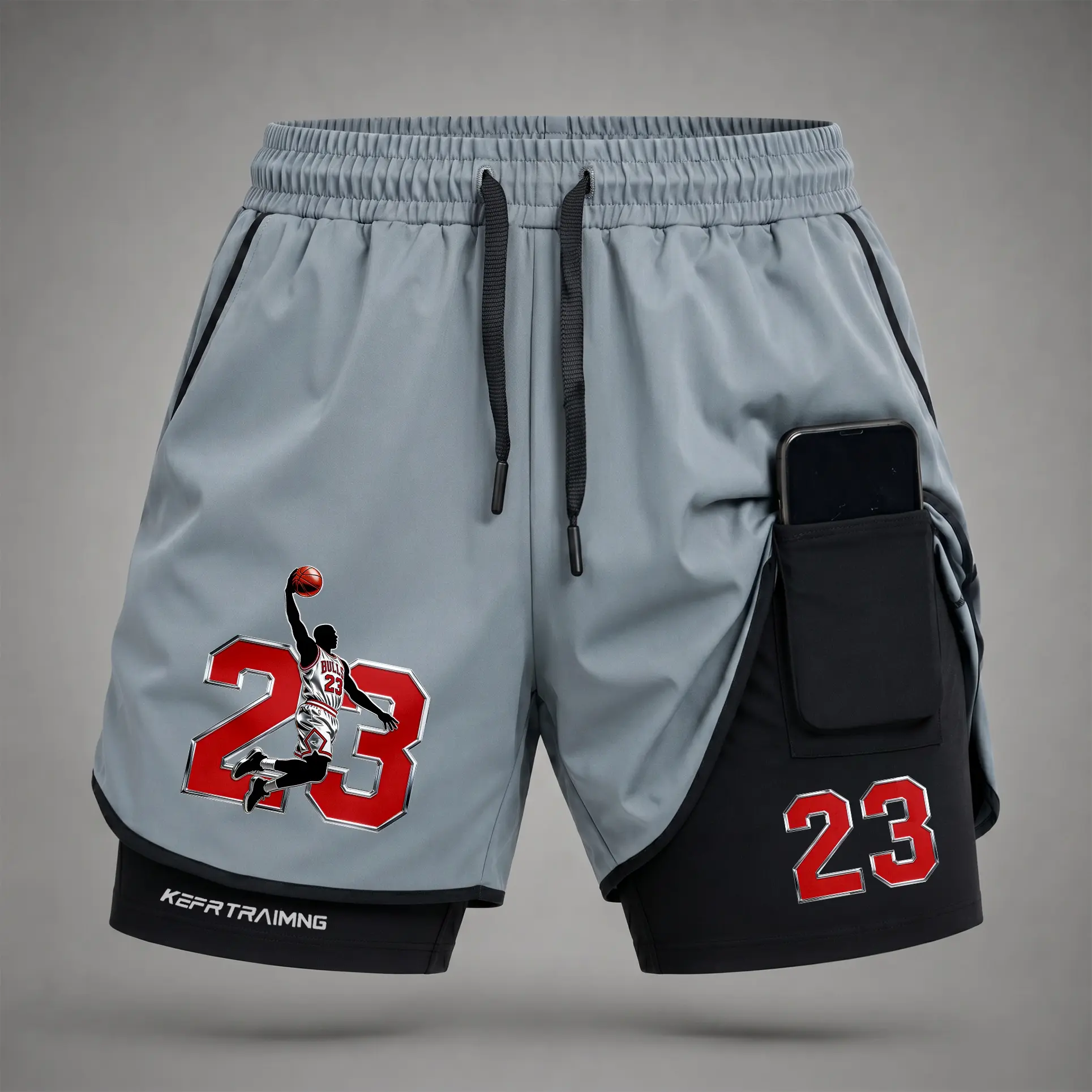 Men's 2-in-1 Casual Athletic Shorts, Graphic Print Lightweight Polyester Blend with a Compression Liner, Phone Pocket, and Towel Loop for Gym Training, Lightweight Polyester Shorts, Athletic Training Shorts