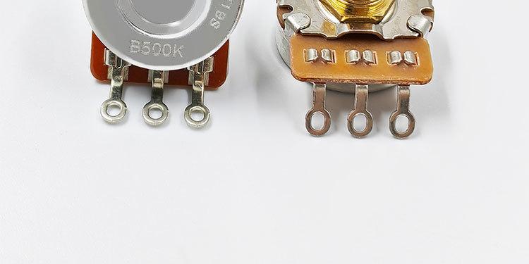 24-tooth copper shaft short shaft potentiometer for electric guitar and bass, knob switch for tone and volume, 500K resistance, 250K resistance, wholesale