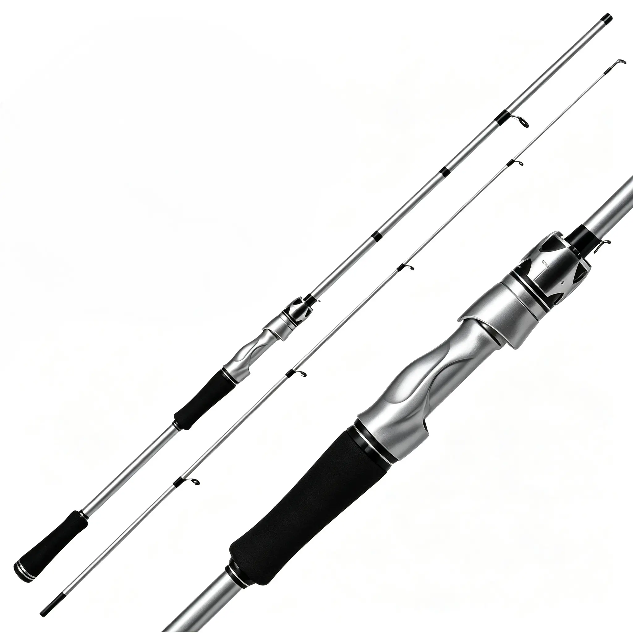 Carbon Fiber Fishing Rod, 6FT 2-Section ML Fast Action Lure Rod, 1/8oz-3/8oz Lure Weight, 4-12LB Line Weight, Sensitive Tip for Bass/Trout, Freshwater/Saltwater Travel Fishing Gear day