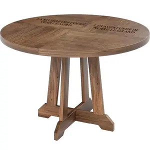 Round Dining Table for 4, 47 Inch Wooden Kitchen Table with Mortise Legs, Circle Table, Dinner Table for Dining Room, Kitchen