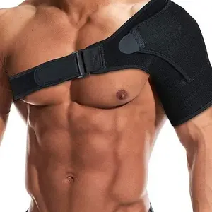 Adjustable Compression Single Shoulder Support Brace for Men and Women Breathable Warm Protective Shoulder Guard for Fitness Sports Workout Training