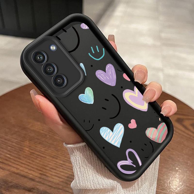 Phone case: Phone Case Suitable for Samsung for Samsung Galaxy S26 S25 S24 S23 S22 S21 Fe Plus Ultra A13 A14 A15 A16 A17 A33 A34 A35 A36 A52 A53 A54 Note20 TPU Protective casing Shockproof Trendy Shell Cute Face And Graffiti heart Back Cover
