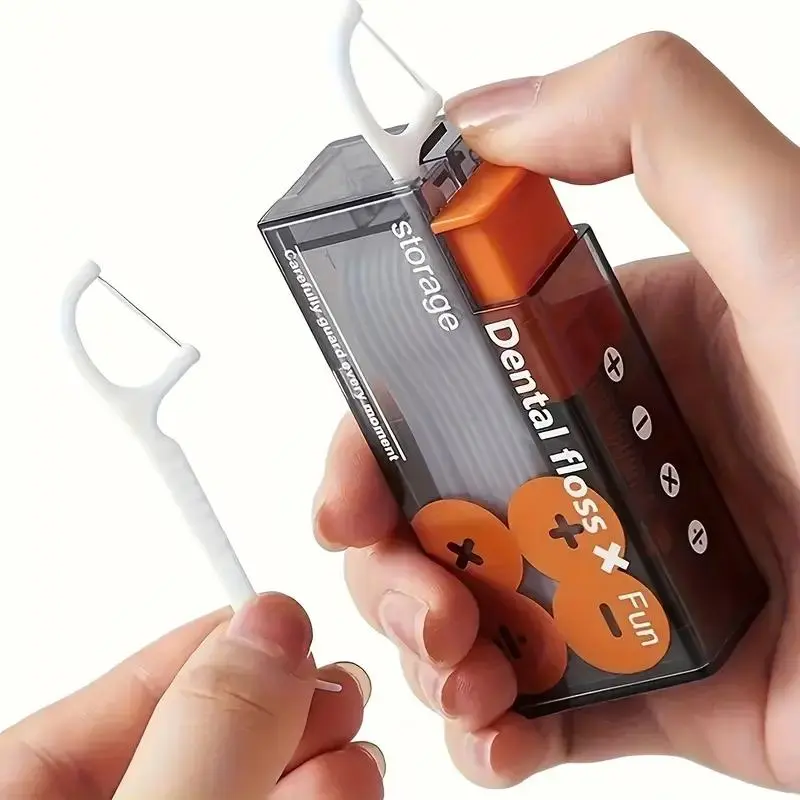 Automatic Dental Flosser with Stylish Cigarette Lighter Design, Portable Compact Travel Case, Durable Abs Plastic, Ergonomic Handle, Automatic Floss Box, Teeth Flossers