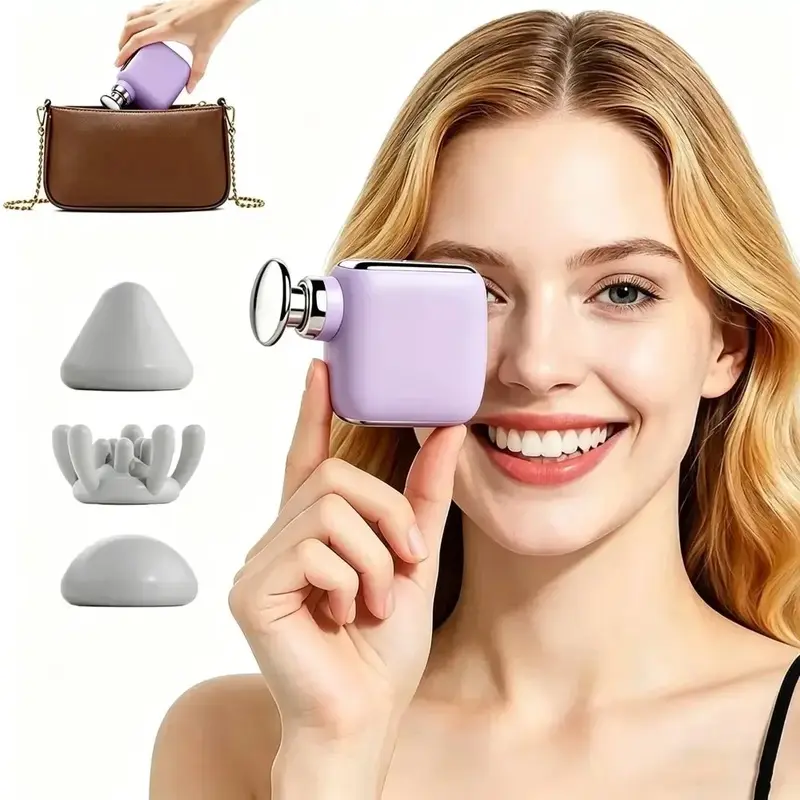 Mini Massage Gun, Small Handheld Deep Tissue Percussion Muscle Massager | Purple, 3 Interchangeable Heads, Ultra Quiet, Lightweight, Fast Charging&Long Battety Life,Portable, for Gym, Travel, Office